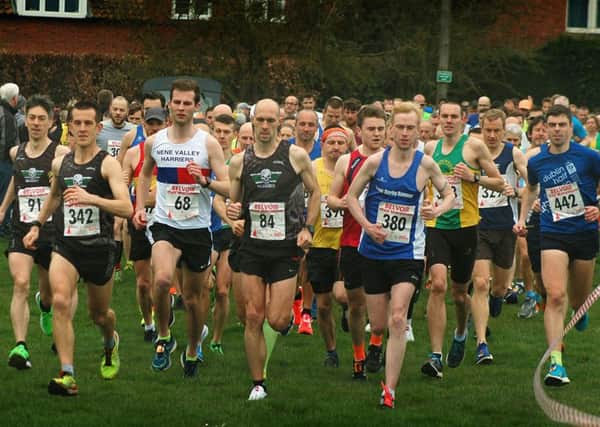 The 2018 Belvoir Half gets under way, with runner-up Chris Jordan (342) in the thick of things EMN-181004-152350002