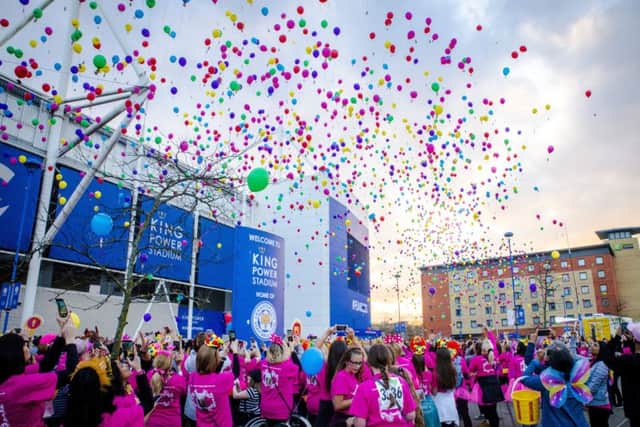 Balloons are released poignantly to remember loved ones before Saturday's LOROS Twilight Walk 10k EMN-180417-162024001