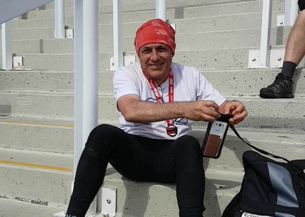 Richard at the finish line of last year's London to Brighton Challenge PHOTO: Supplied