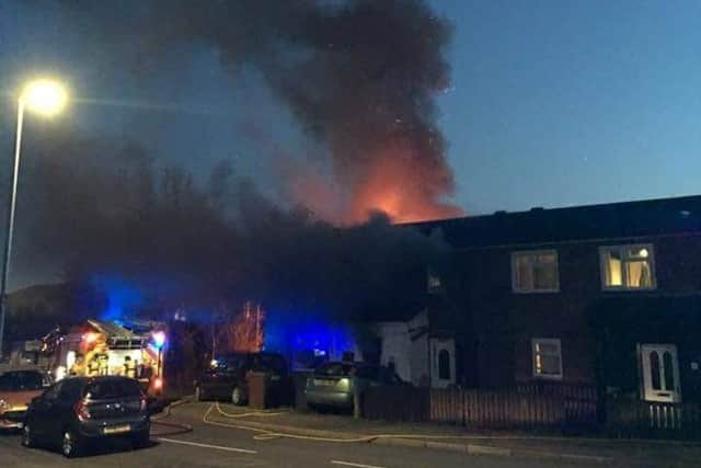 A neighbour took this photo of a fire in the extension of a property on Drummond Walk, Melton EMN-180420-092646001