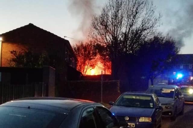 A neighbour took this photo of a fire in the extension of a property on Drummond Walk, Melton EMN-180420-092657001