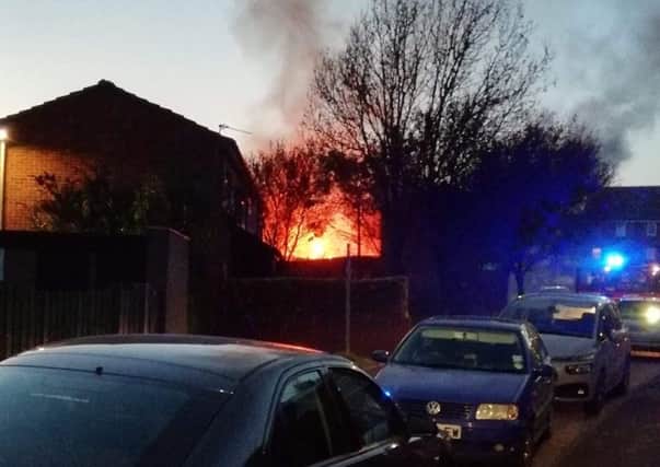A neighbour took this photo of a fire in the extension of a property on Drummond Walk, Melton EMN-180420-092657001