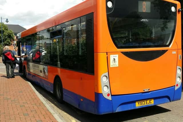 A service operated by Centrebus pictured in St Mary's Way, Melton EMN-180420-122115001