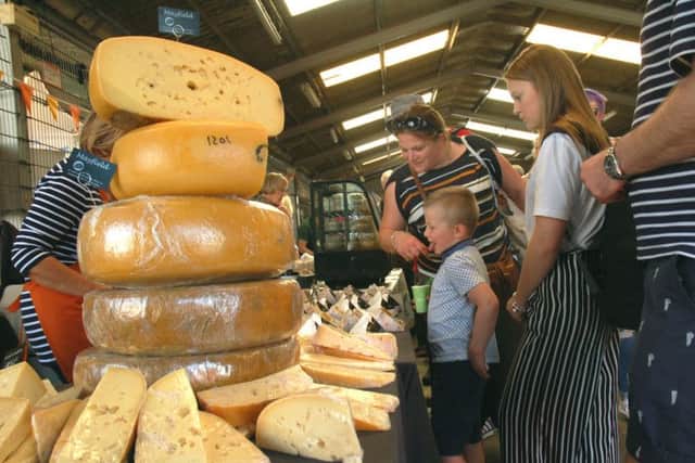 Cheese on display in all shapes and sizes at the Artisan Cheese Fair in Melton PHOTO: Tim Williams EMN-180905-135525001