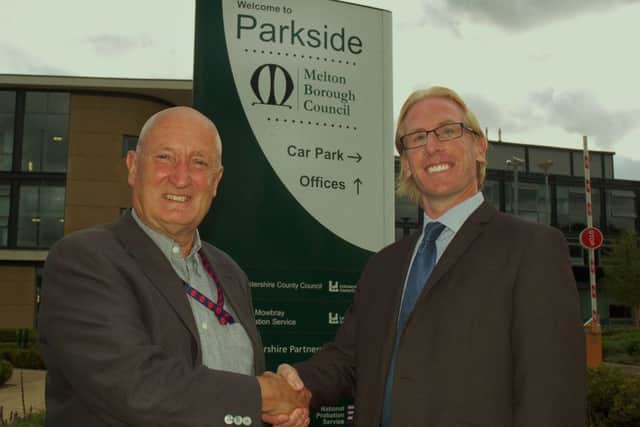 New Melton Borough Council chief executive Edd de Coverly (right) and council leader, Councillor Joe Orson EMN-180514-131543001