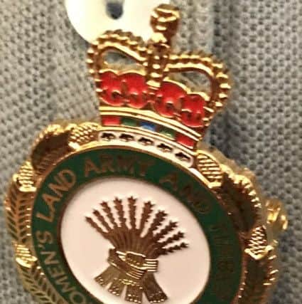 The Women's Land Army badge awarded to Dorothy Parr, who settled in the Melton area after being sent to work at Ab Kettleby during the Second World War EMN-180905-173940001