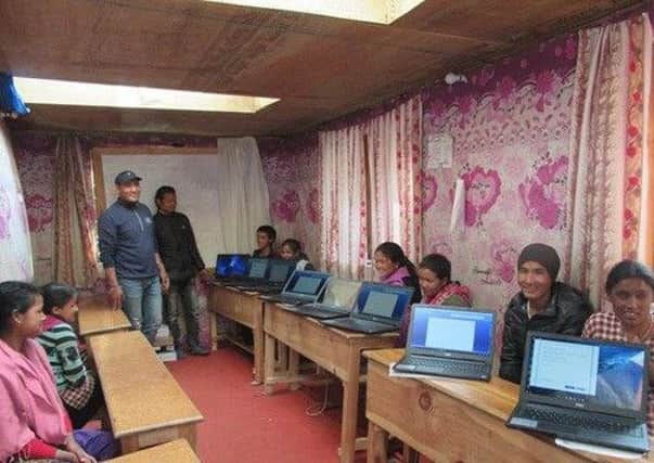 The eight laptops purchased for the pupils at the school in Simikot Humla, Nepal PHOTO: Supplied