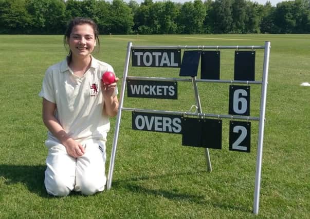 Caitlin took four wickets in her first-ever over bowling for her county EMN-180523-125206002