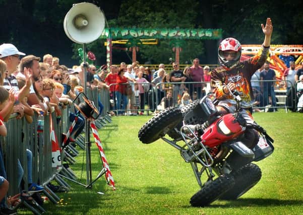 Motorbike stunts in the main arena PHOTO: Tim Williams