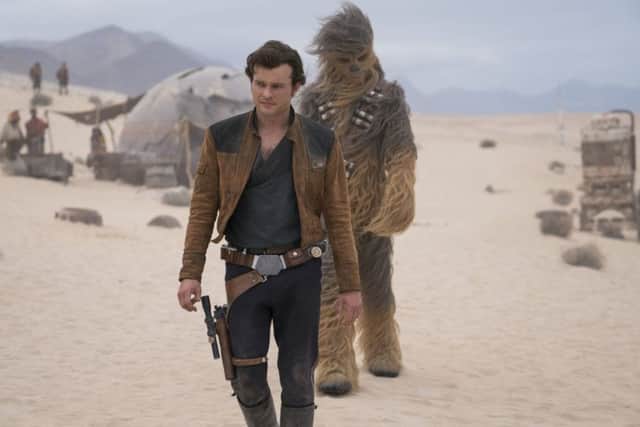 Alden Ehrenreich as Han Solo and Joonas Suotamo as Chewbacca PHOTO: PA Photo/Lucasfilm Ltd/Jonathan Olley