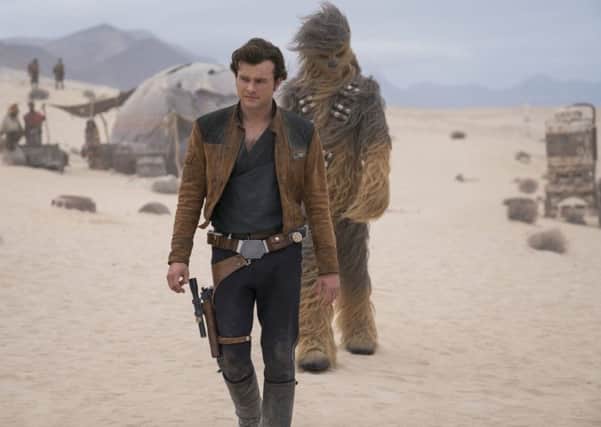 Alden Ehrenreich as Han Solo and Joonas Suotamo as Chewbacca PHOTO: PA Photo/Lucasfilm Ltd/Jonathan Olley