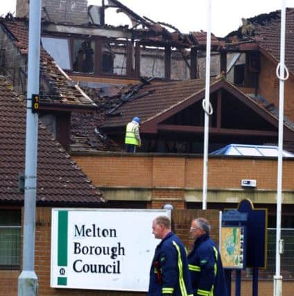 The remains of the Melton Borough Council offices followiing the devastating fire in May 2008 EMN-180523-154644001