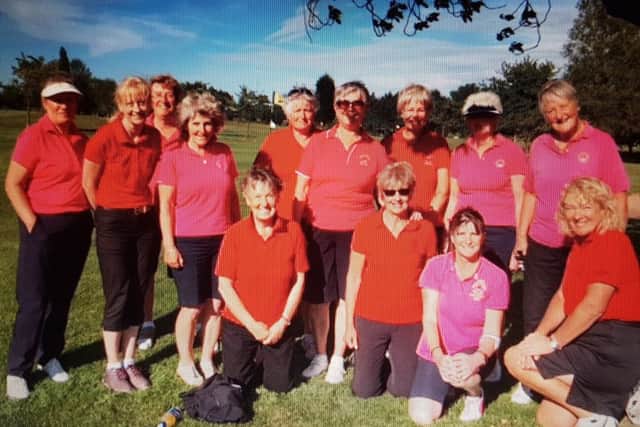 Melton Ladies (in pink) and Ullesthorpe Ladies before their Taskers Trophy match EMN-180529-110006002