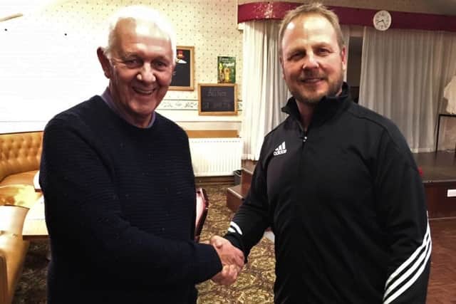 Holwell Sports chairman Graham Lewin (left) with manager Andy Gray EMN-180530-115850002