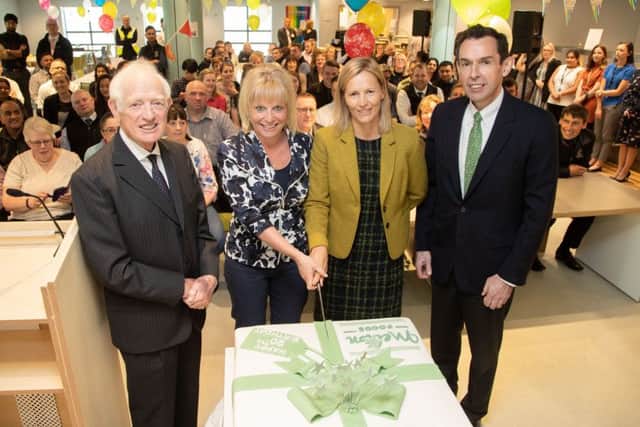 From left, Sir David Samworth, Mary-Ann Kilby, Samworth Brothers group executive director; Sophie Beardsall, managing director, Melton Foods and Flor Healy, group chief executive, Samworth Brothers, with members of the Melton Foods team.