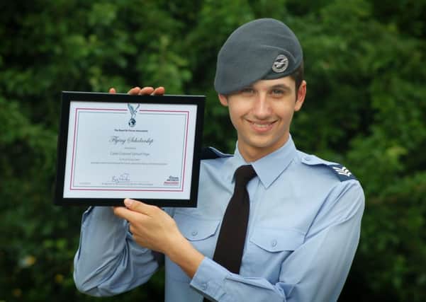 Samuel Page, who is one of the few UK teenagers to be awarded a coveted RAF flying scholarship EMN-180613-164510001