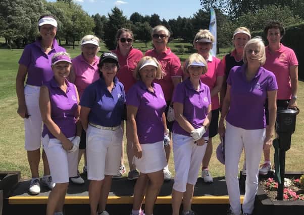 The Melton Golf Club ladies' handicap league team, (in pink) with opponents Kibworth EMN-180619-094527002