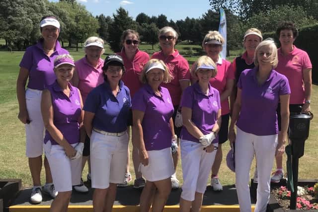 The Melton Golf Club ladies' handicap league team, (in pink) with opponents Kibworth EMN-180619-094527002