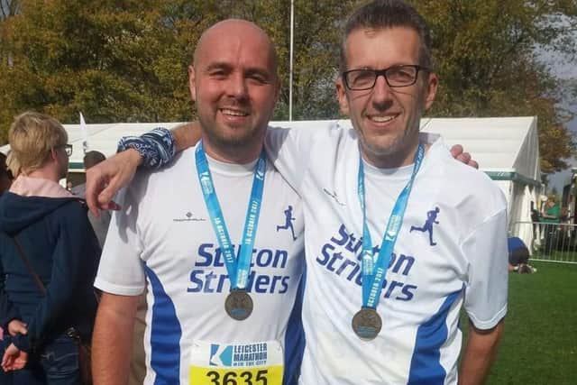 Alan Thompson (right) was just outside the top 40 in a field of more than 1,000 runners at Rothley EMN-180619-111218002
