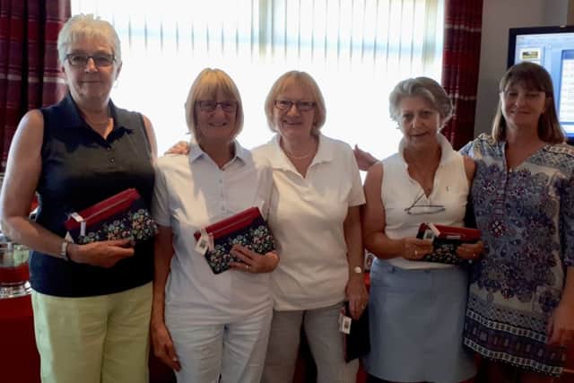 The Melton GC team, from left, Chris Cook, Alison Gatward, Liz Clark and Margaret Samways, with lady captain Sandie Normanton, finished third last Friday EMN-180626-130513002