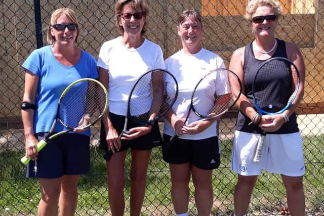 Melton Mowbray Tennis Clubs ladies veterans team - Jo Anderson, Bridget Ingle, Margaret Scott and Michelle Heaton EMN-180307-123312002