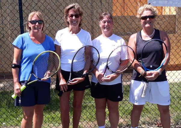 Melton Mowbray Tennis Clubs ladies veterans team - Jo Anderson, Bridget Ingle, Margaret Scott and Michelle Heaton EMN-180307-123312002