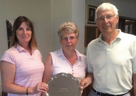 Anne Creed flanked by Jack Wildman winners Sandie Normanton and Jerzy Schmidt EMN-180207-193305002