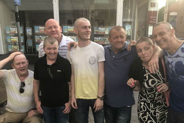 Regulars pictured after their charity head shaves at The Grapes pub in Melton EMN-180907-101841001