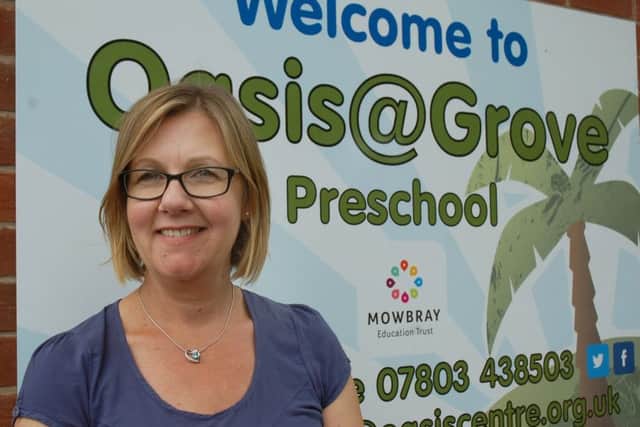Oasis Family Centre manager Victoria Conyers outside the group's new venue, at The Grove Primary School in Melton EMN-180907-120301001