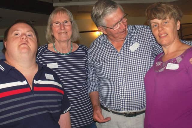 Former deputy heads Gail Nunn and Harry Coates catch up with pupils Stuart Bursnall and Sarah Fryer at a reunion for The Mount School in Melton EMN-180724-131610001