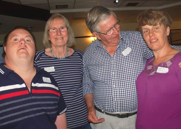 Former deputy heads Gail Nunn and Harry Coates catch up with pupils Stuart Bursnall and Sarah Fryer at a reunion for The Mount School in Melton EMN-180724-131610001