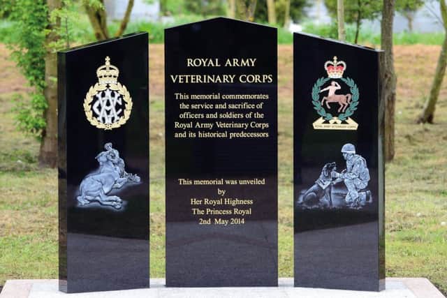 The first ever memorial to the Armys veterinary corps, which was unveiled at the National Memorial Arboretum by Princess AnnePHOTO DATR and RAVC EMN-180725-100806001