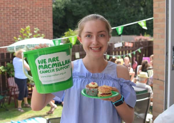 Izabella Roberts with guests at her coffee morning for Macmillan PHOTO: Supplied