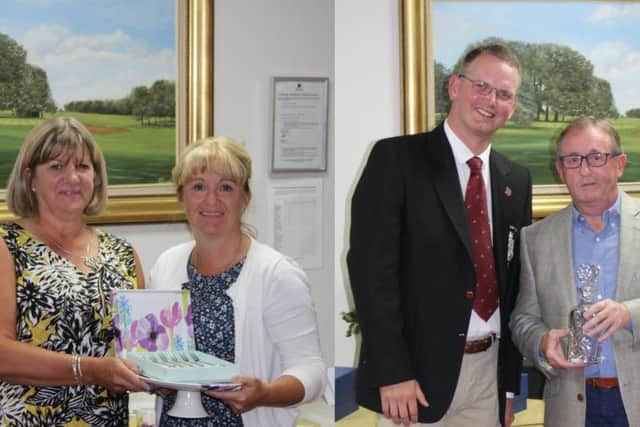 Sunday winners Karen Rawson and Terry Haggerty with captains Simon Yelland and Pam Watson EMN-181008-123704002