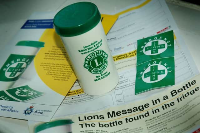 One of the special bottles being given out at Melton police station to vulnerable residents EMN-180814-094553001