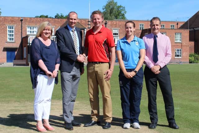 Tracey Nightingale (Ratcliffe College Cricket Partnership Manager), headtenacher, Jonathan Reddin, Leics academy director Andy Siddall, Ratcliffe director of sport Amanda Stafford, Ratcliffe director of finance David Robson EMN-180823-171339002