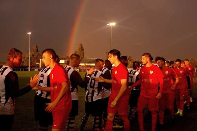 A dramatic rainbow greets the sides as Melton Town hosted Friday night football EMN-180827-101416002