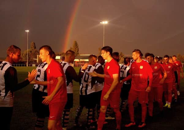 A dramatic rainbow greets the sides as Melton Town hosted Friday night football EMN-180827-101416002