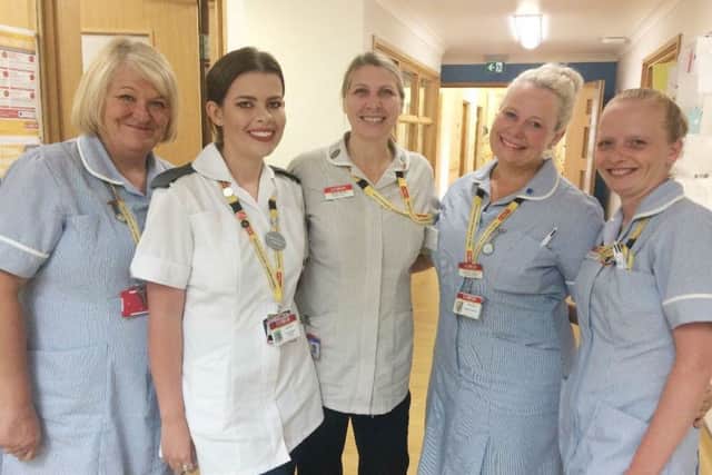 Mandy Ryan, of Melton, (left) and fellow nurses from the LOROS hospice who are climbing Mount Kilimanjaro to raise money from the charity,
Leanne Cole, Amanda Carter, Claire Halford and Kathleen Lancaster EMN-180827-103631001
