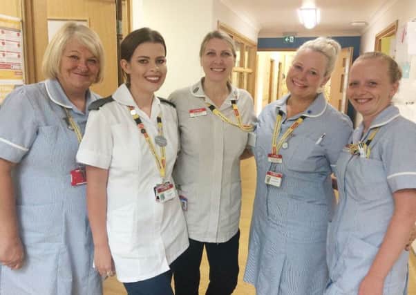 Mandy Ryan, of Melton, (left) and fellow nurses from the LOROS hospice who are climbing Mount Kilimanjaro to raise money from the charity, 
Leanne Cole, Amanda Carter, Claire Halford and Kathleen Lancaster EMN-180827-103631001