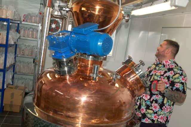 Bruce Midgley in his new gin distillery at his Brentingby home EMN-180827-165839001