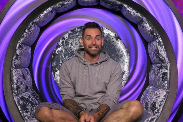 Ben Jardine on the 'diary room' chair in the Celebrity Big Brother house

PHOTO CHANNEL 5 EMN-180828-173458001