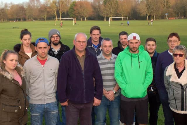 Melton Sunday Football League committee members and players after being told they could no longer use the Redwood Avenue pitches for league matches EMN-180609-182126002