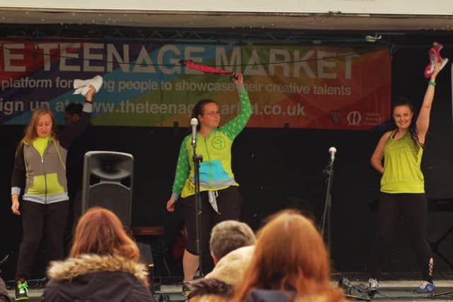 Zumba action in the Market Place PHOTO: Tim Williams