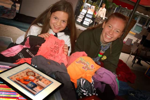 Sisters Charlotte and Margot Petit raising money for Oakham All Saints Scouts PHOTO: Tim Williams