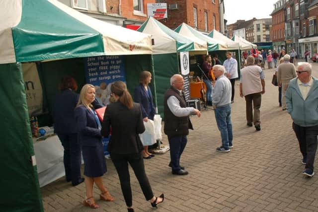 Some of the displays at the first Melton Trade Fair.