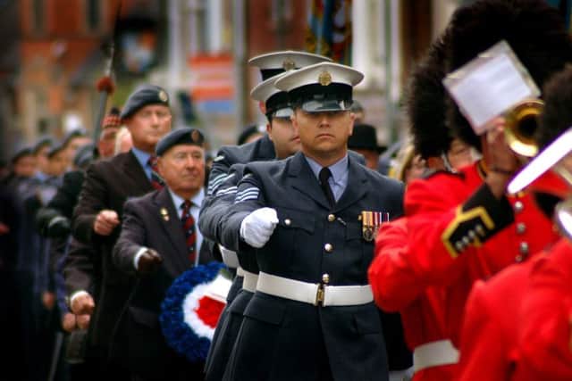 The Battle of Britain parade moves along Sherrard Street EMN-180917-124233001