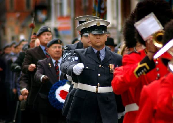 The Battle of Britain parade moves along Sherrard Street EMN-180917-124233001