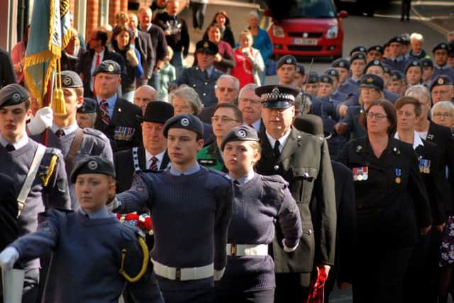 The parade makes it way from Leicester Street to the Memorial Gardens EMN-180917-124254001