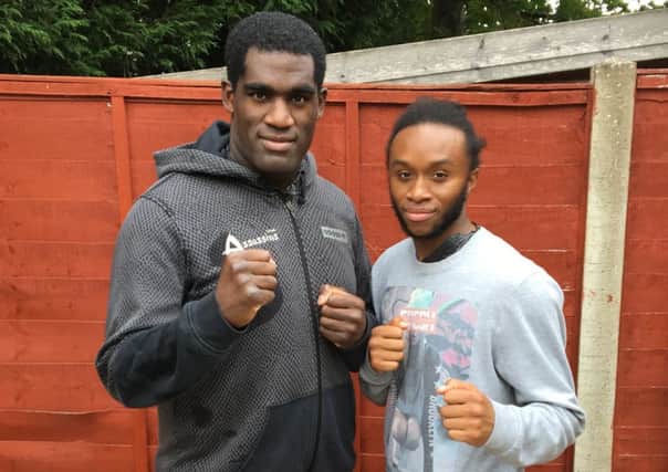Nathan Donovan (left) and Tyree Stevens get ready for action EMN-180919-113421002